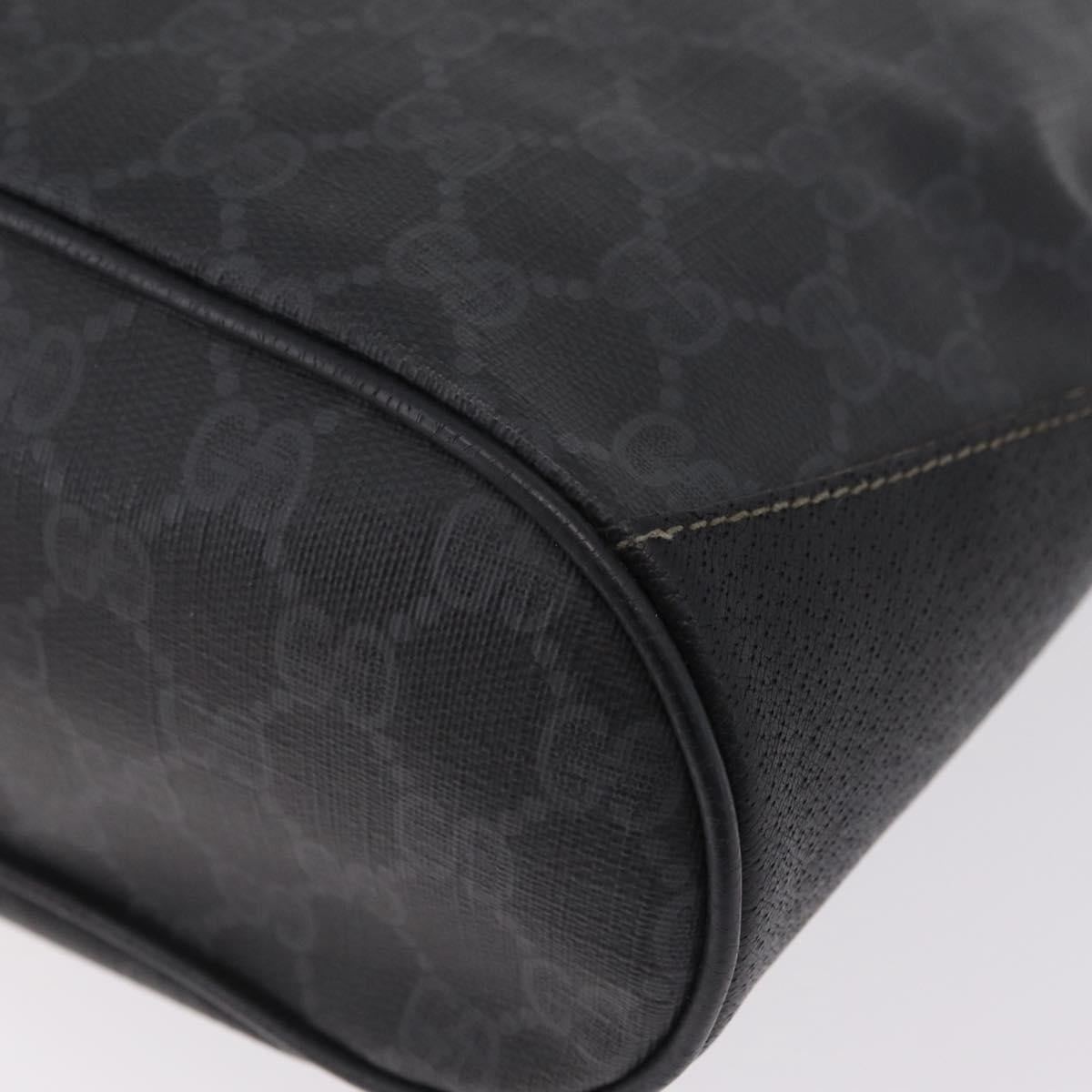 GUCCI GG Supreme Web Sherry Line Shoulder Bag PVC Black 41 02 034 Auth ka6455