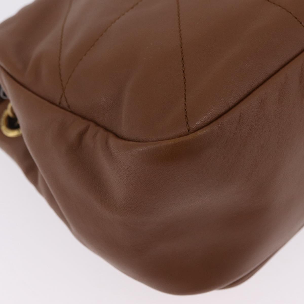 Saint Laurent Jamie Small Chain Shoulder Bag Leather Brown 763475 Auth ka6466SAM