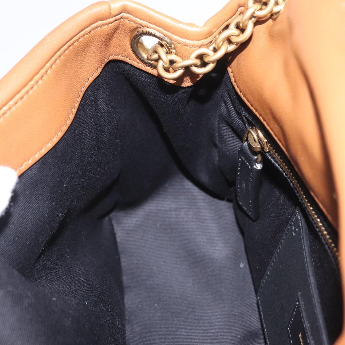 Saint Laurent Jamie Small Chain Shoulder Bag Leather Brown 763475 Auth ka6466SAM