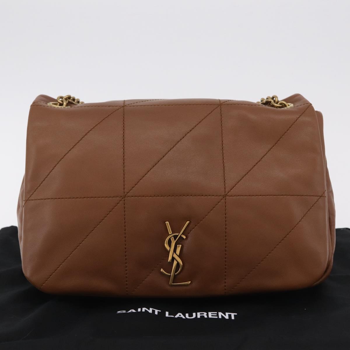 Saint Laurent Jamie Small Chain Shoulder Bag Leather Brown 763475 Auth ka6466SAM