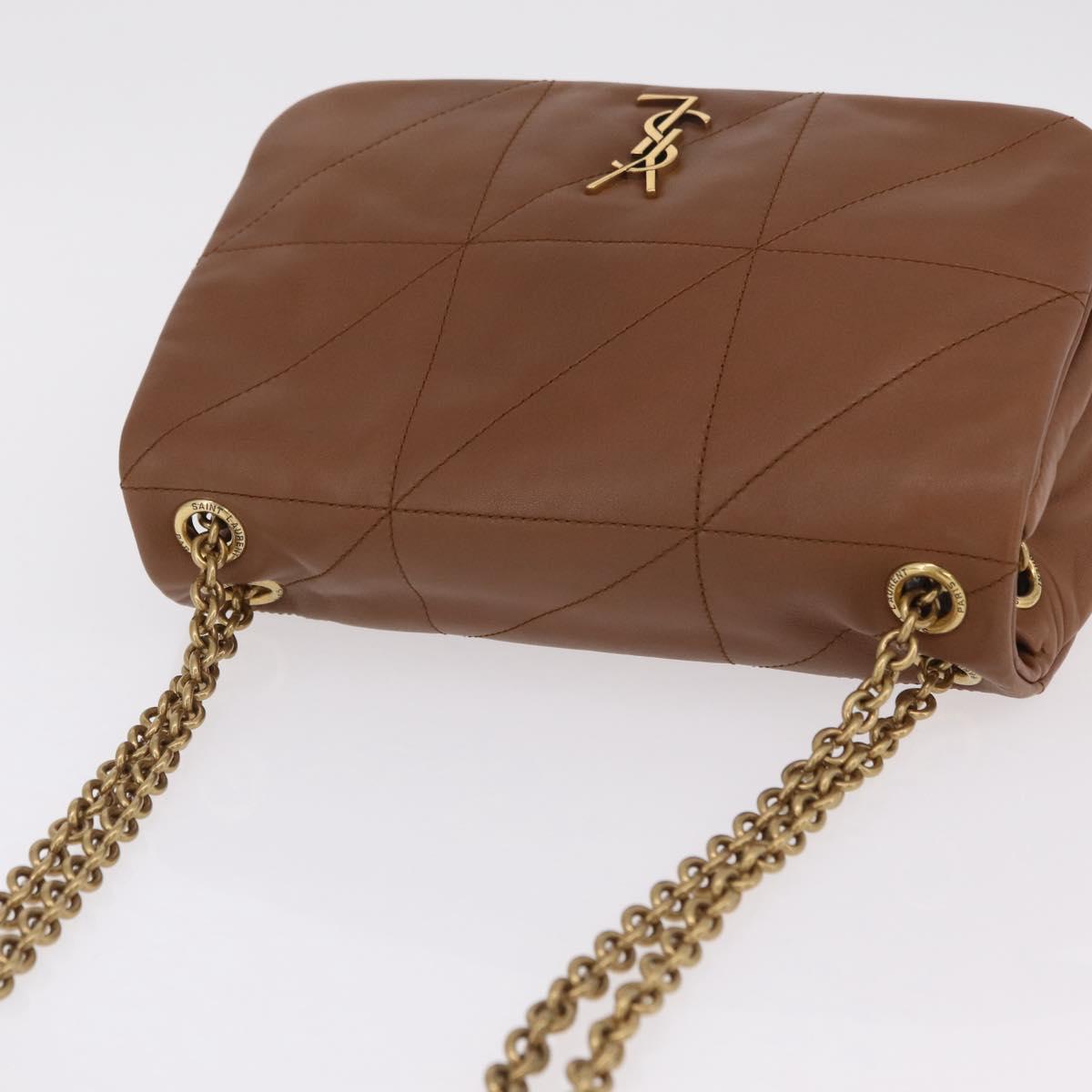 Saint Laurent Jamie Small Chain Shoulder Bag Leather Brown 763475 Auth ka6466SAM