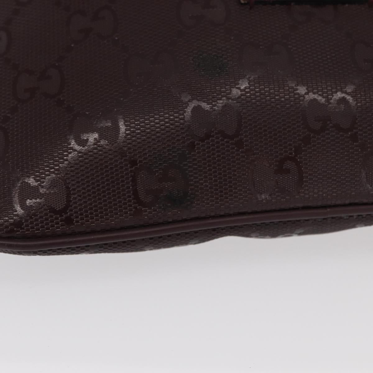 GUCCI GG implementation Waist Bag PVC Wine Red Silver 233269 Auth ka648