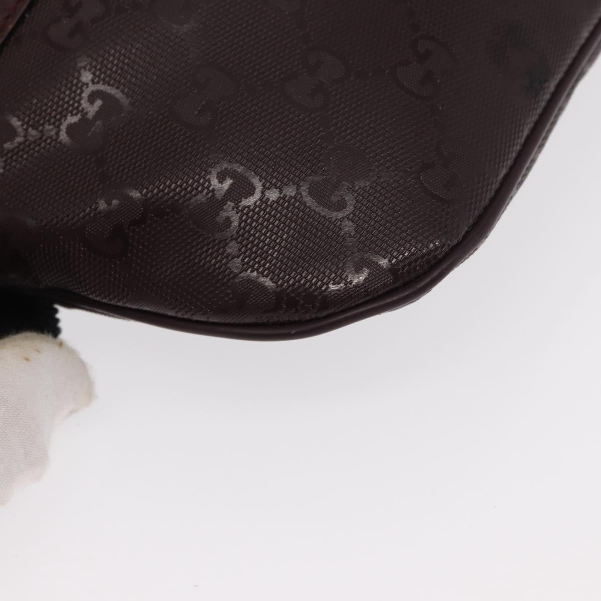 GUCCI GG implementation Waist Bag PVC Wine Red Silver 233269 Auth ka648