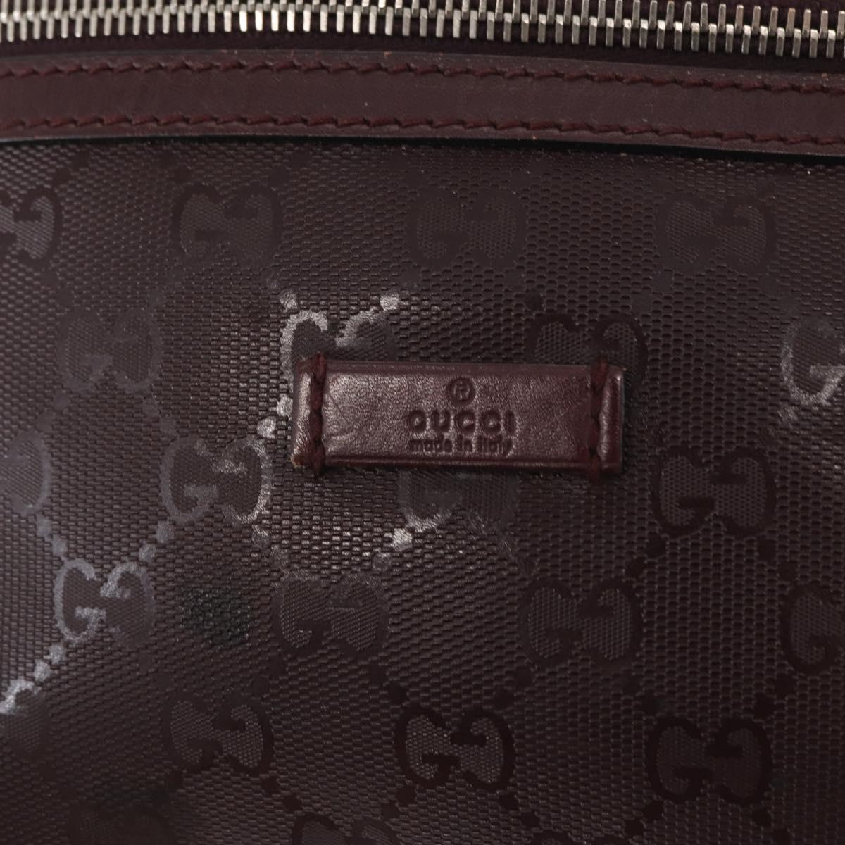 GUCCI GG implementation Waist Bag PVC Wine Red Silver 233269 Auth ka648