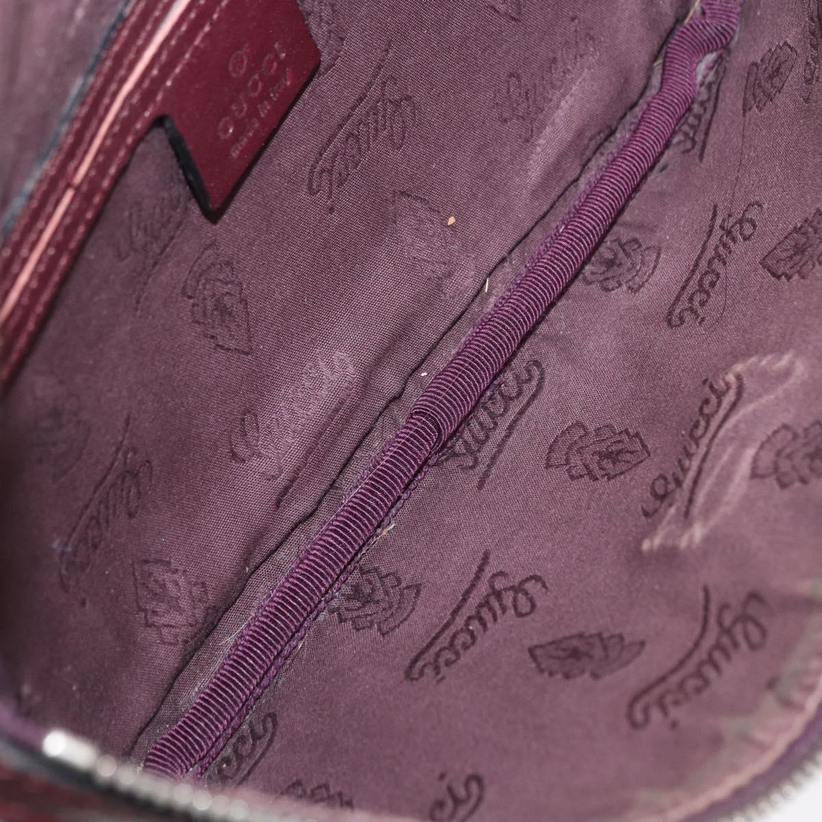 GUCCI GG implementation Waist Bag PVC Wine Red Silver 233269 Auth ka648