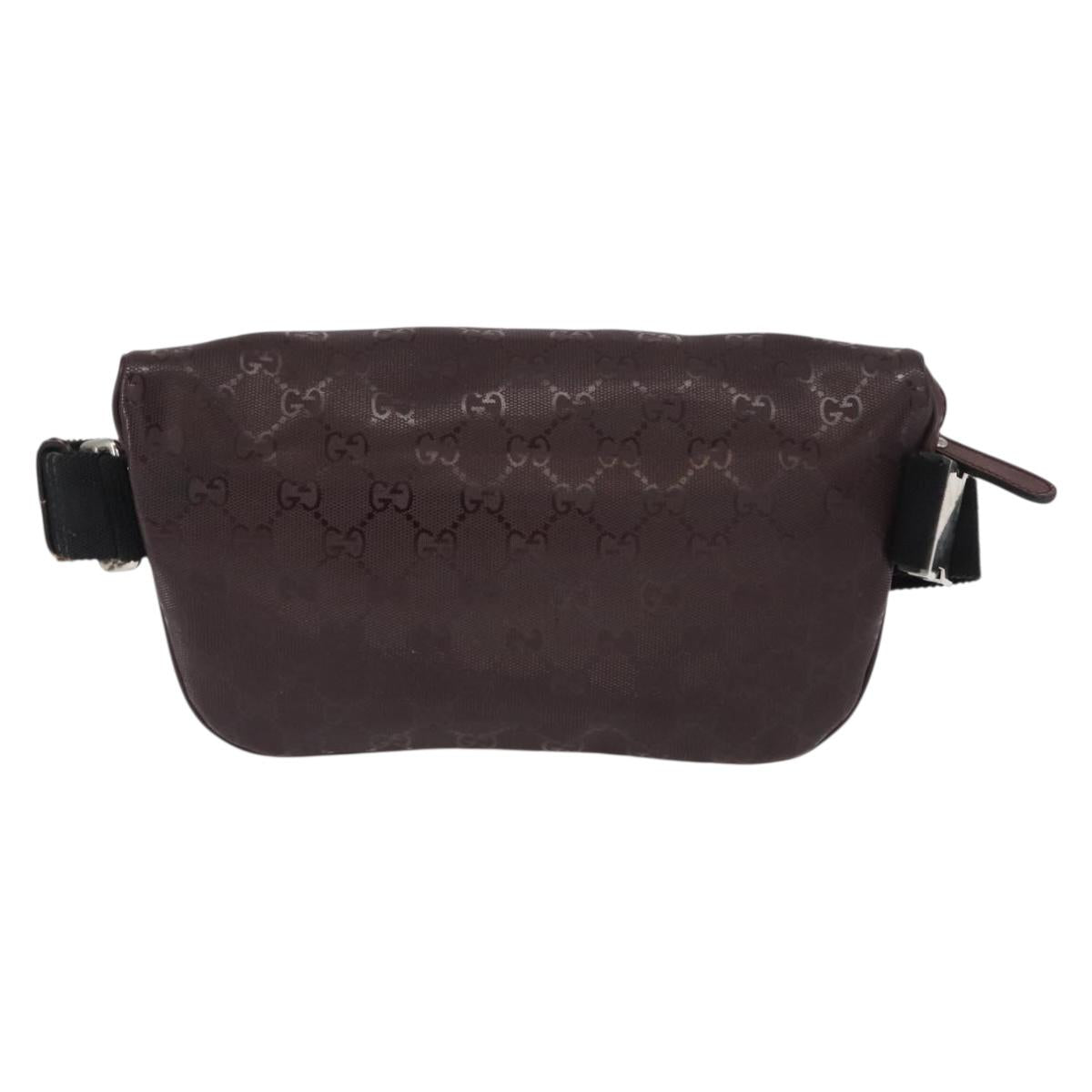 GUCCI GG implementation Waist Bag PVC Wine Red Silver 233269 Auth ka648