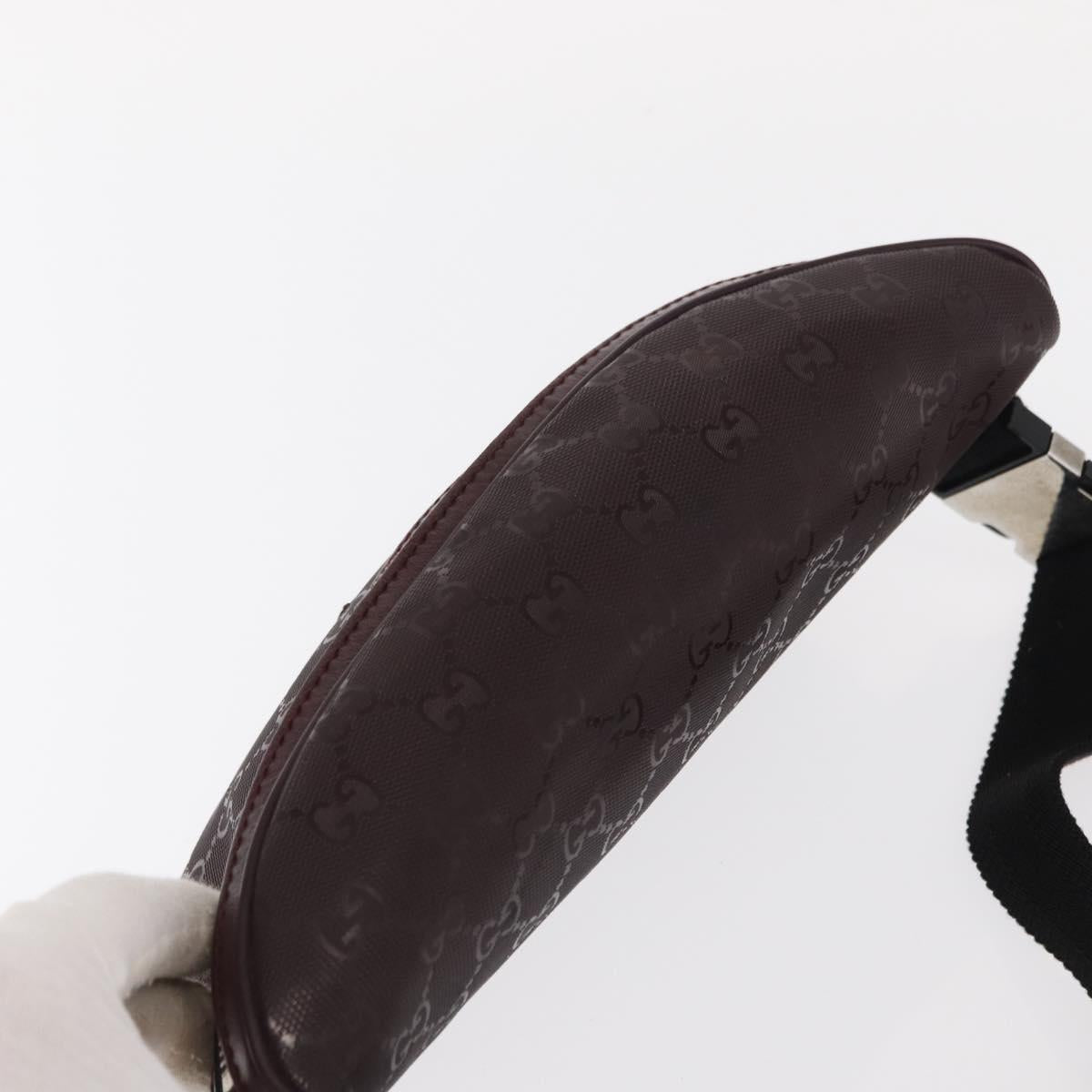 GUCCI GG implementation Waist Bag PVC Wine Red Silver 233269 Auth ka648