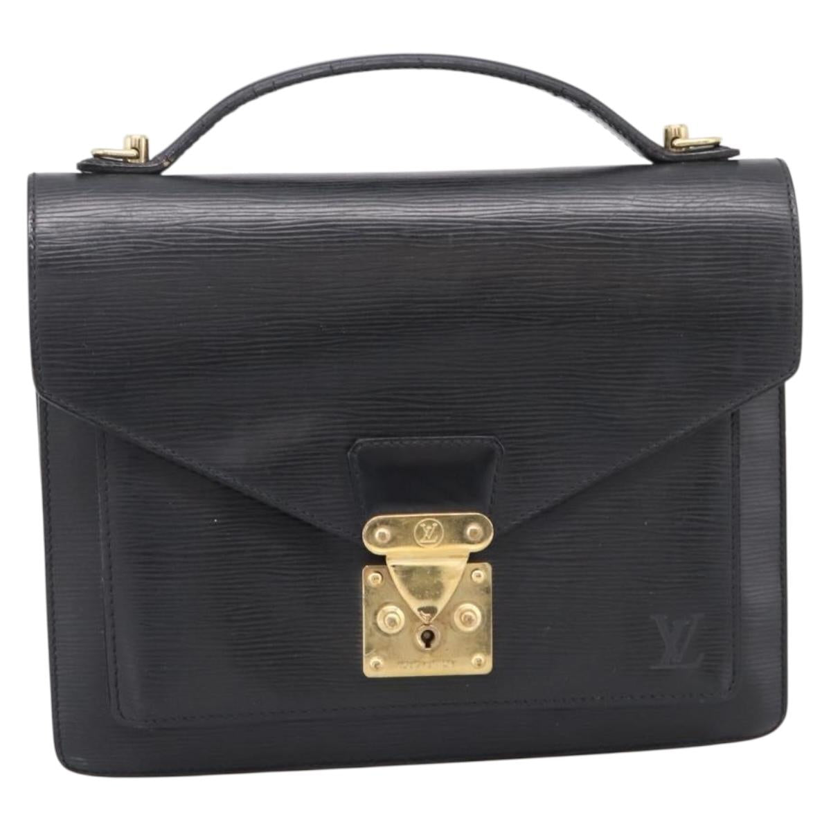 LOUIS VUITTON Epi Monceau 28 Hand Bag Black M52122 LV Auth ka6480
