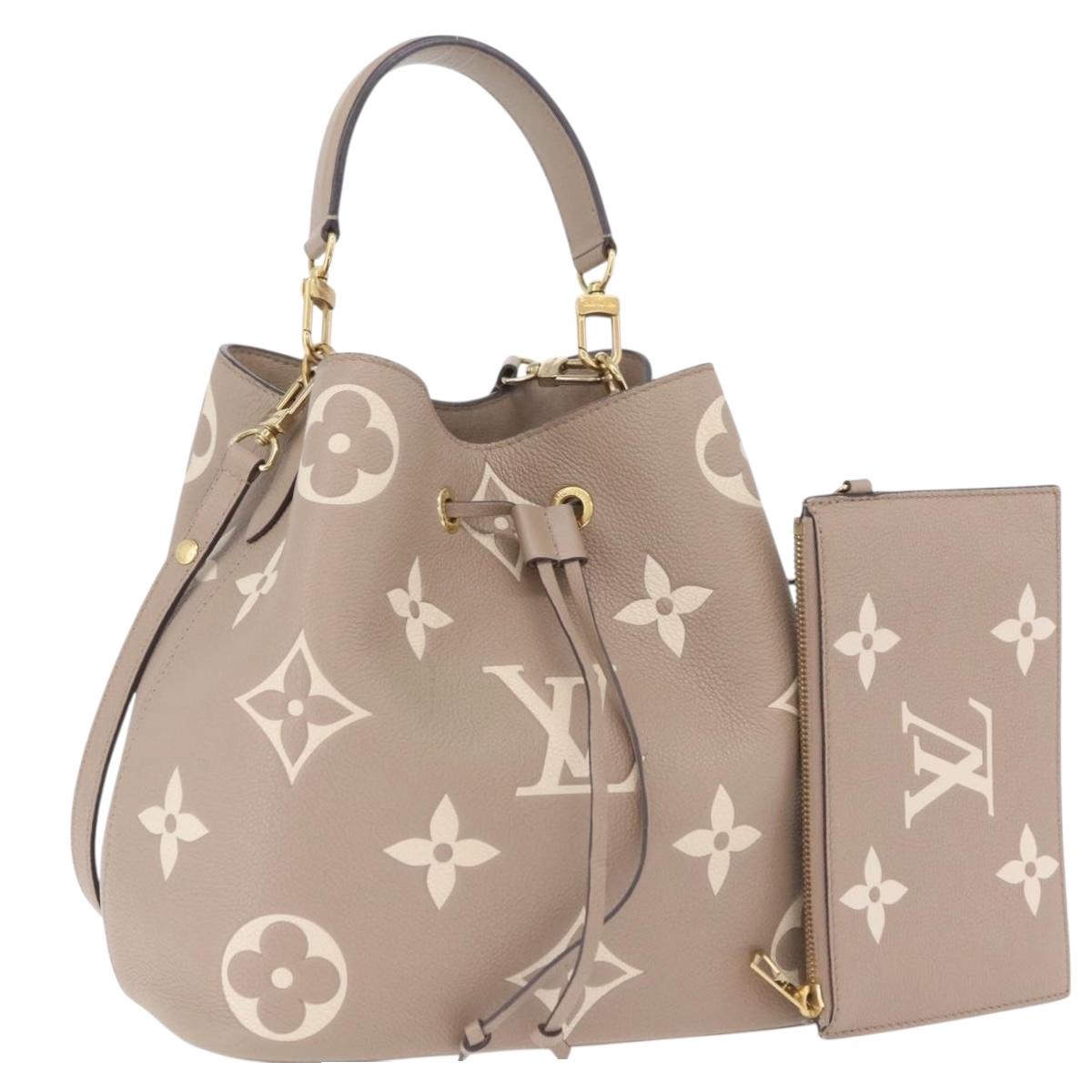 LOUIS VUITTON Monogram Empreinte Neo Noe MM Bag Beige M45555 LV Auth ka6488M