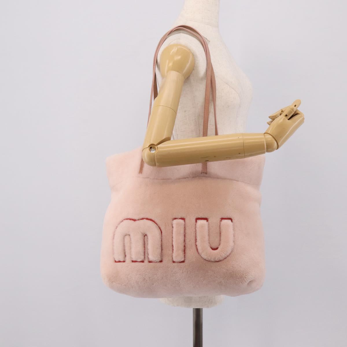 Miu Miu Shoulder Bag Fur Pink Auth ka6494V