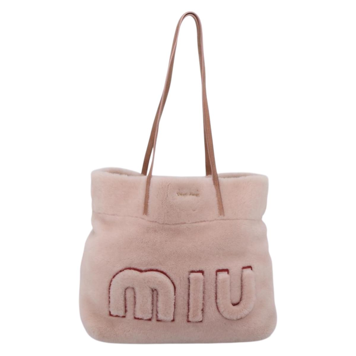 Miu Miu Shoulder Bag Fur Pink Auth ka6494V