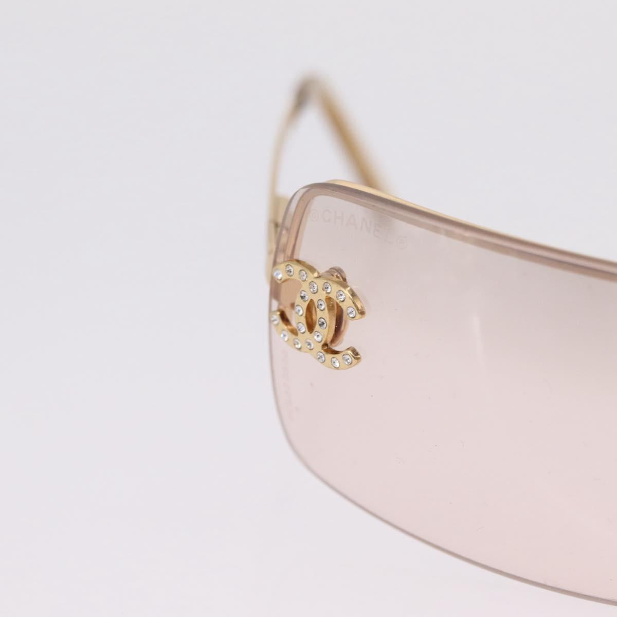 CHANEL Sunglasses Metal Gold CC Auth ka6497A