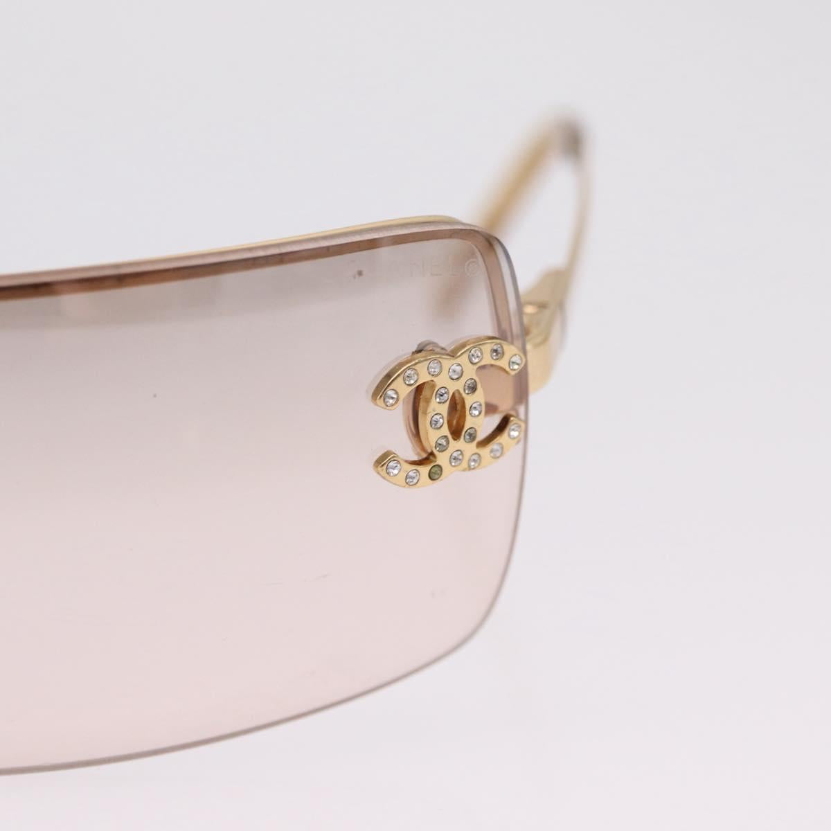 CHANEL Sunglasses Metal Gold CC Auth ka6497A