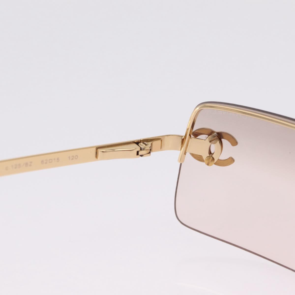CHANEL Sunglasses Metal Gold CC Auth ka6497A