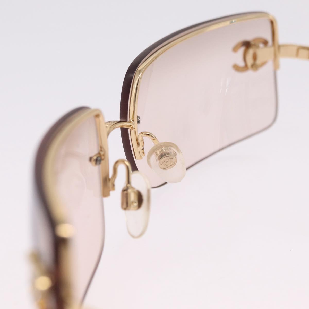 CHANEL Sunglasses Metal Gold CC Auth ka6497A