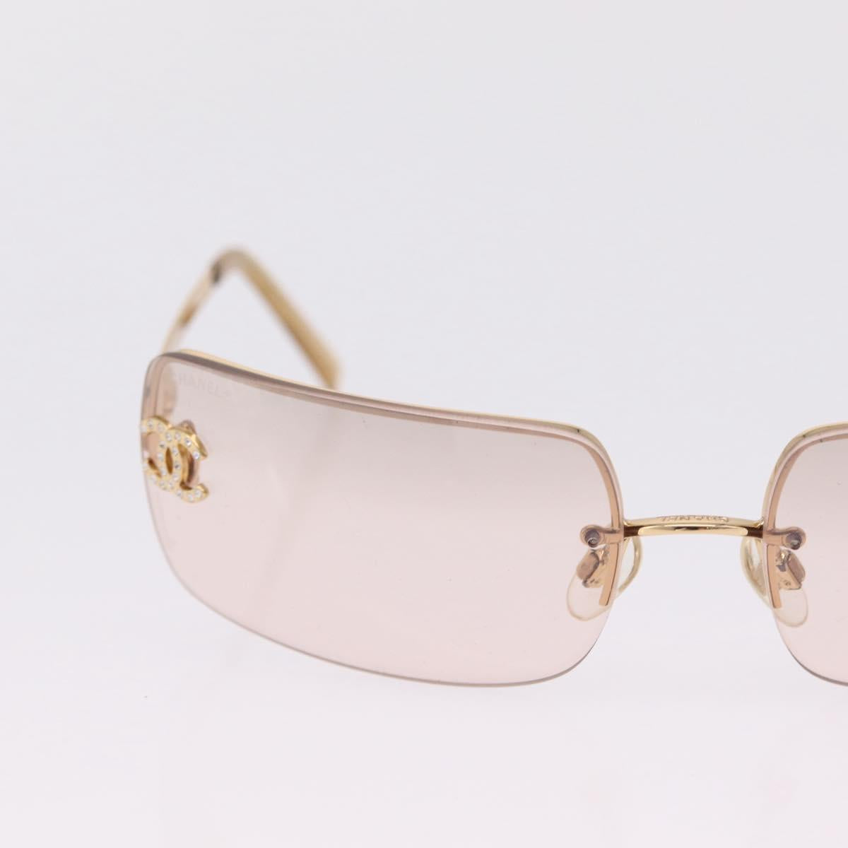 CHANEL Sunglasses Metal Gold CC Auth ka6497A