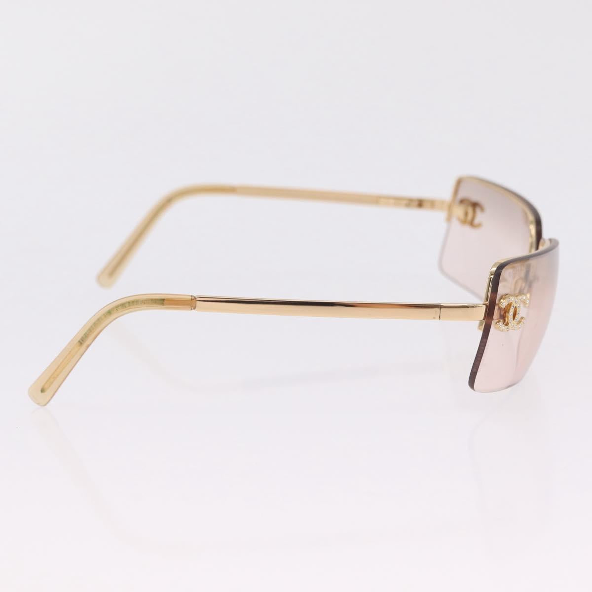 CHANEL Sunglasses Metal Gold CC Auth ka6497A