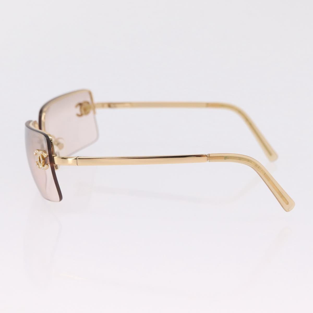 CHANEL Sunglasses Metal Gold CC Auth ka6497A