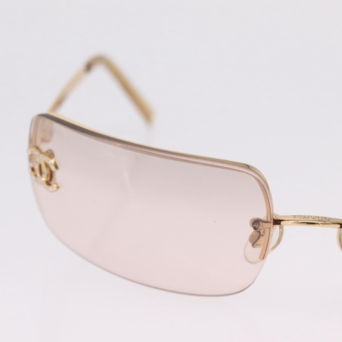 CHANEL Sunglasses Metal Gold CC Auth ka6497A
