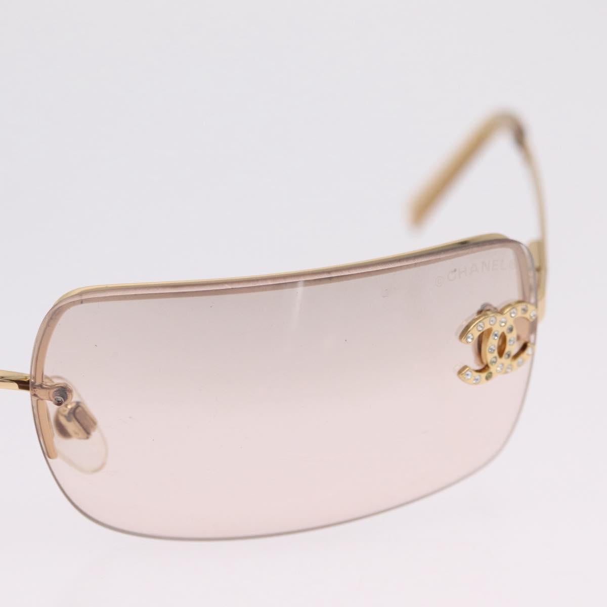 CHANEL Sunglasses Metal Gold CC Auth ka6497A