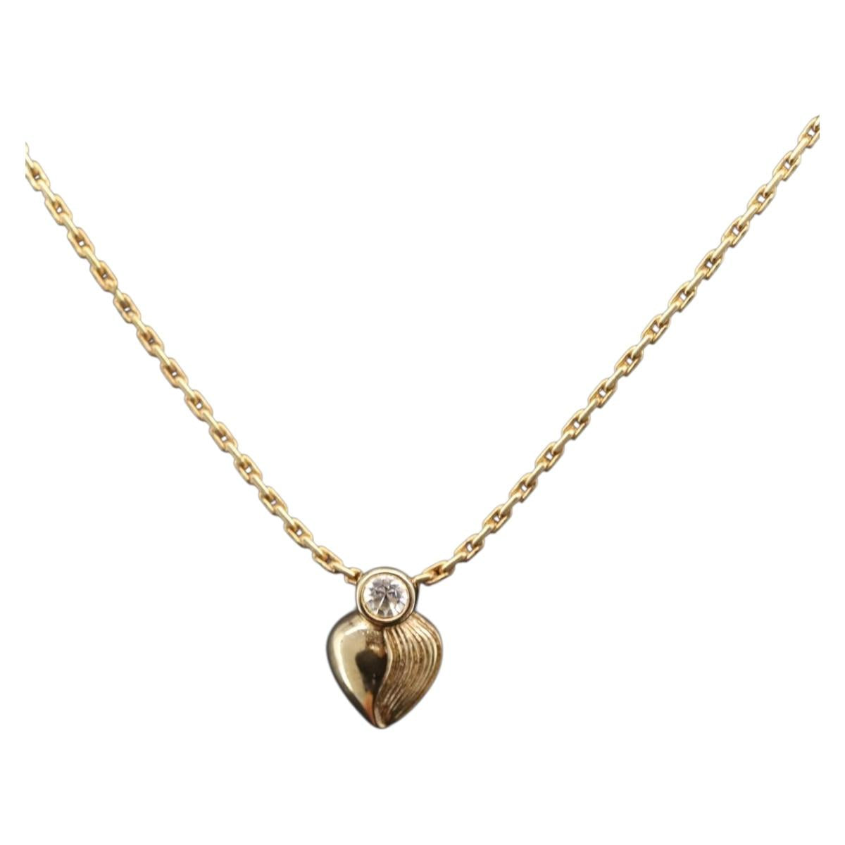 Christian Dior Necklace Metal Gold Tone Auth ka6500