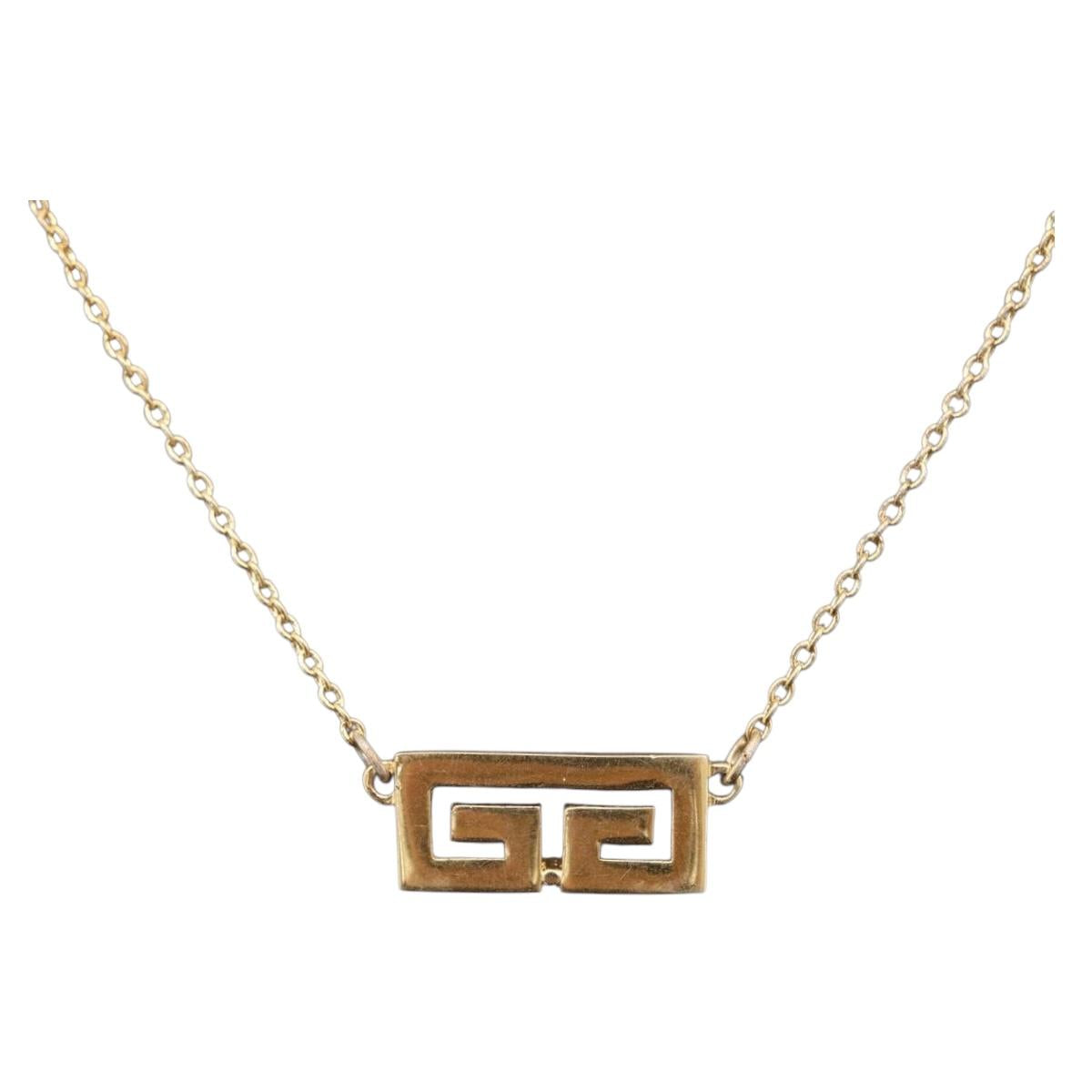 GIVENCHY Necklace Metal Gold Tone Auth ka6504