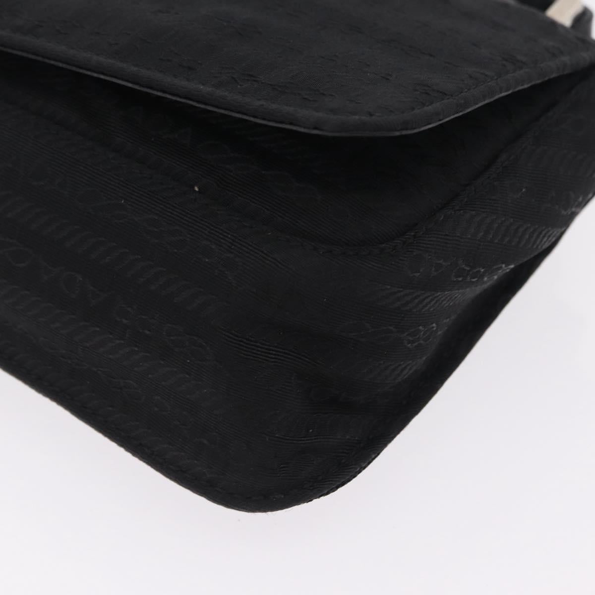 PRADA Shoulder Bag Nylon Black Silver Auth ka6507