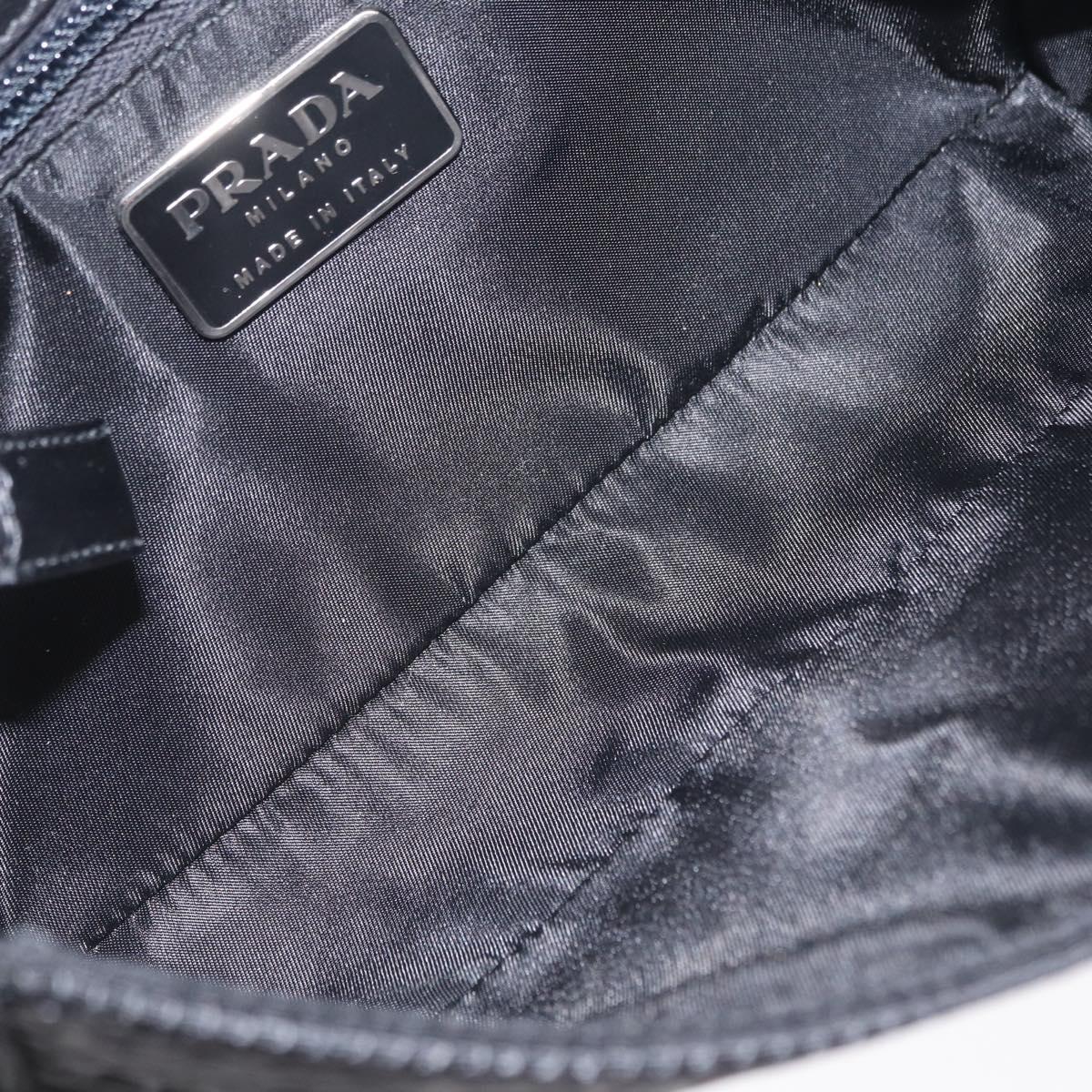 PRADA Shoulder Bag Nylon Black Silver Auth ka6507