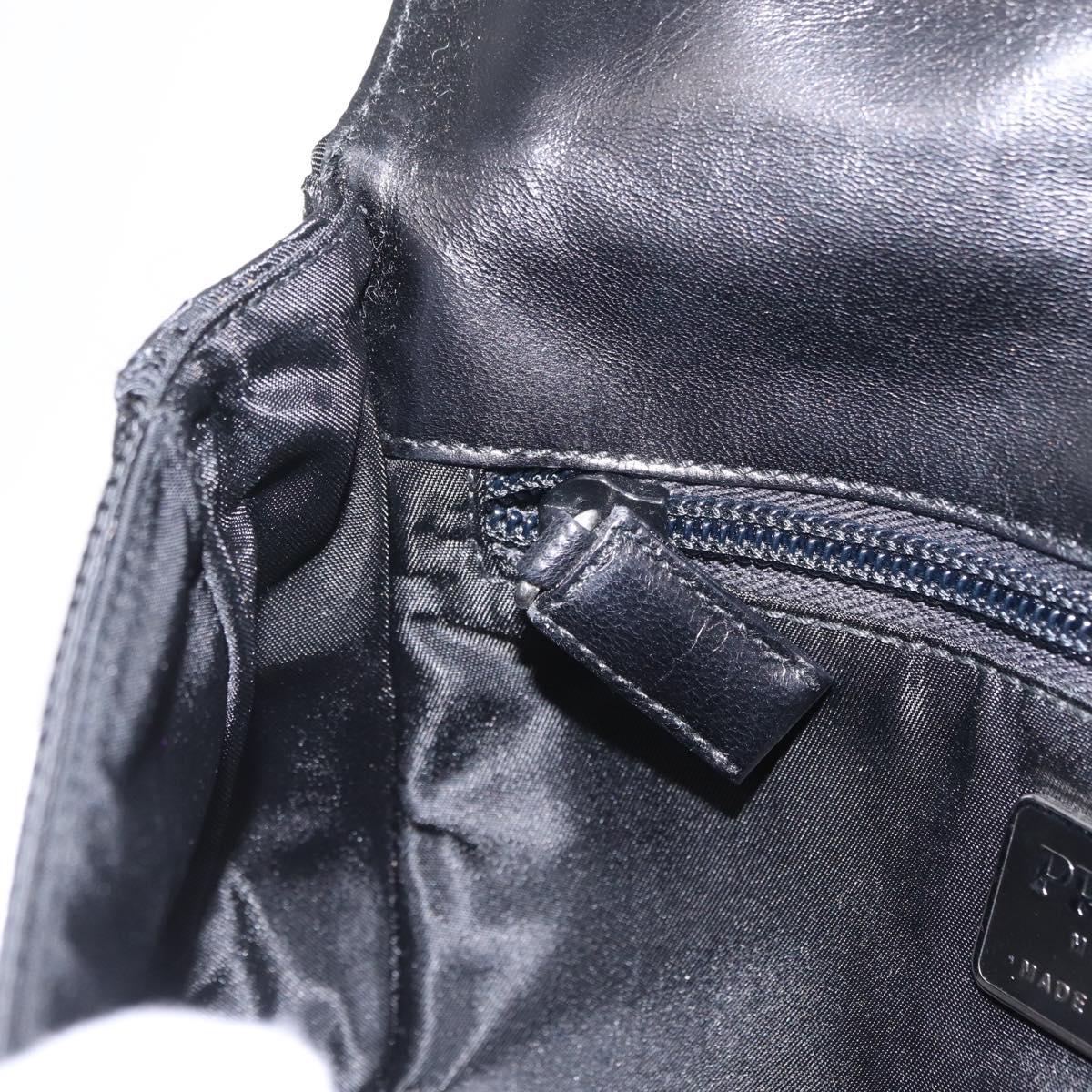 PRADA Shoulder Bag Nylon Black Silver Auth ka6507