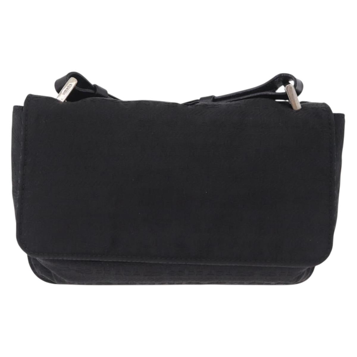 PRADA Shoulder Bag Nylon Black Silver Auth ka6507