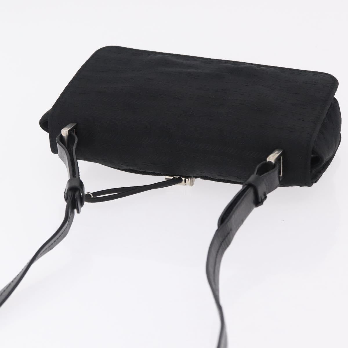 PRADA Shoulder Bag Nylon Black Silver Auth ka6507
