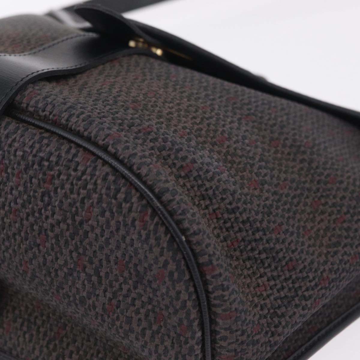 Saint Laurent Shoulder Bag Canvas Black Gold Tone Auth ka6508