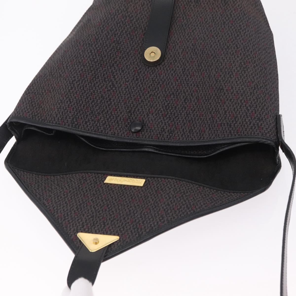Saint Laurent Shoulder Bag Canvas Black Gold Tone Auth ka6508