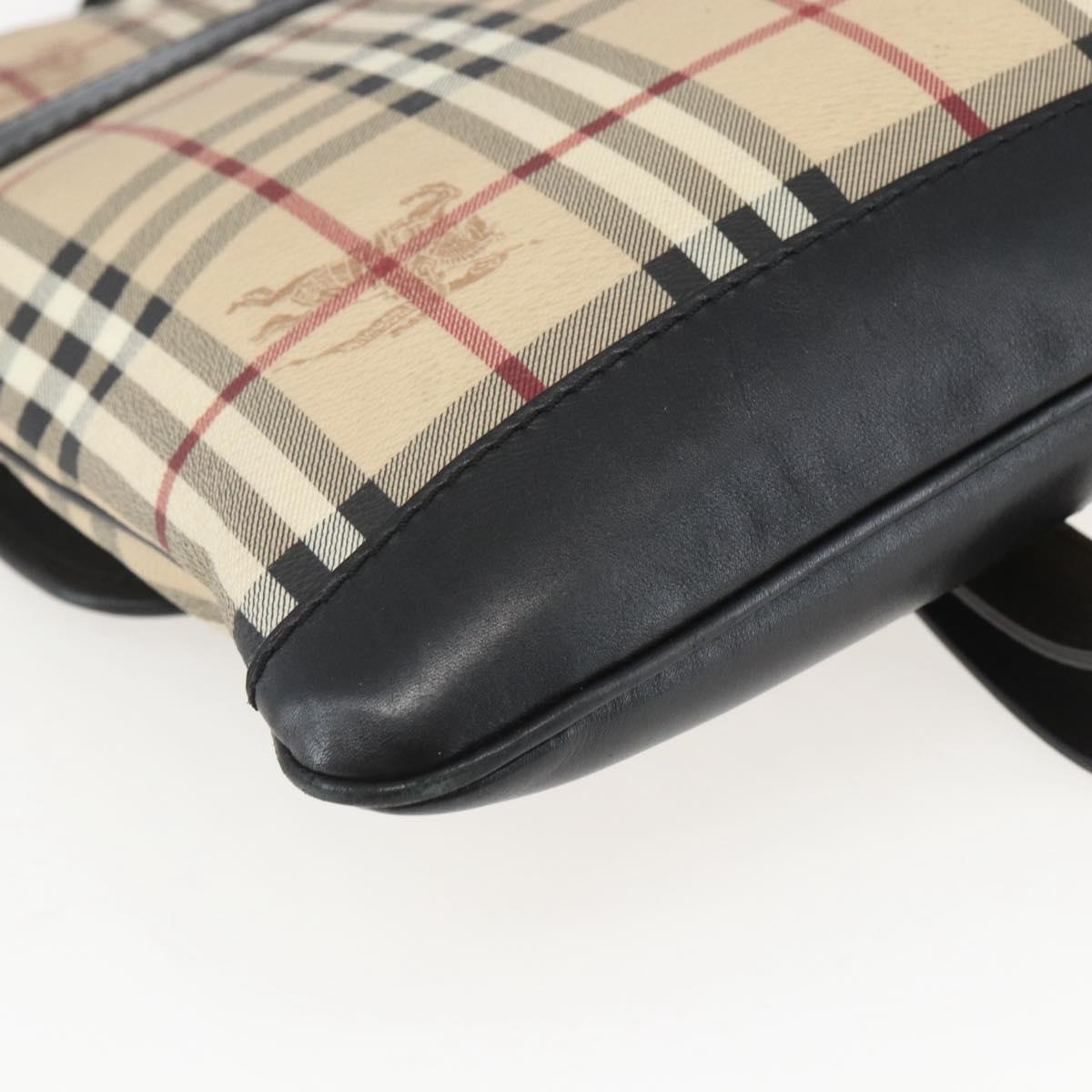 BURBERRY Nova Check Shoulder Bag PVC Beige Auth ka650V