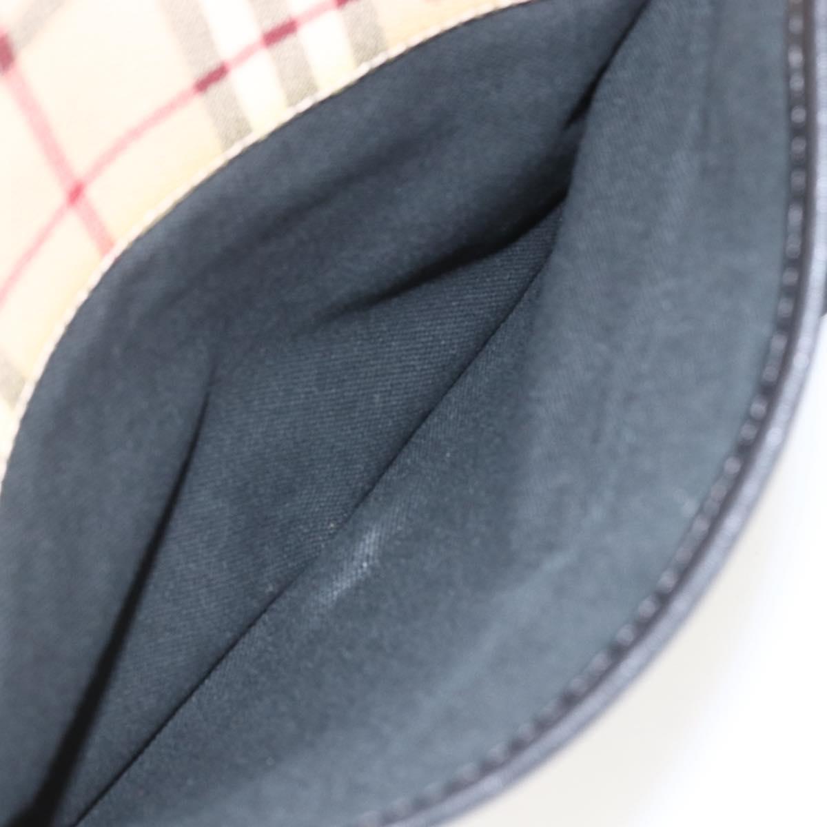 BURBERRY Nova Check Shoulder Bag PVC Beige Auth ka650V