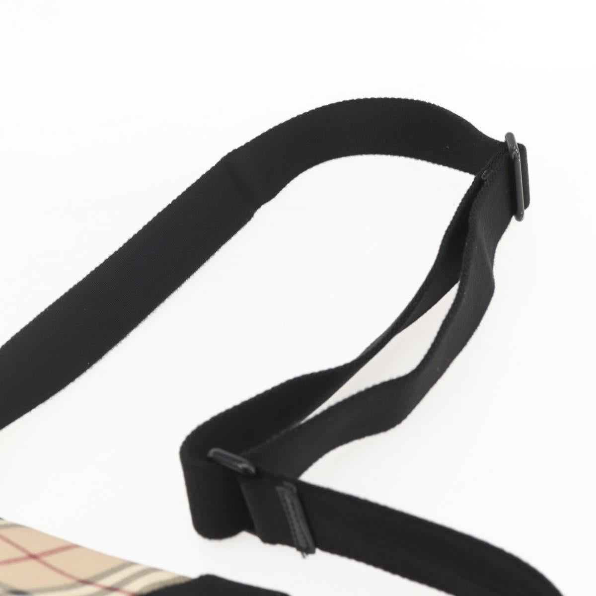 BURBERRY Nova Check Shoulder Bag PVC Beige Auth ka650V