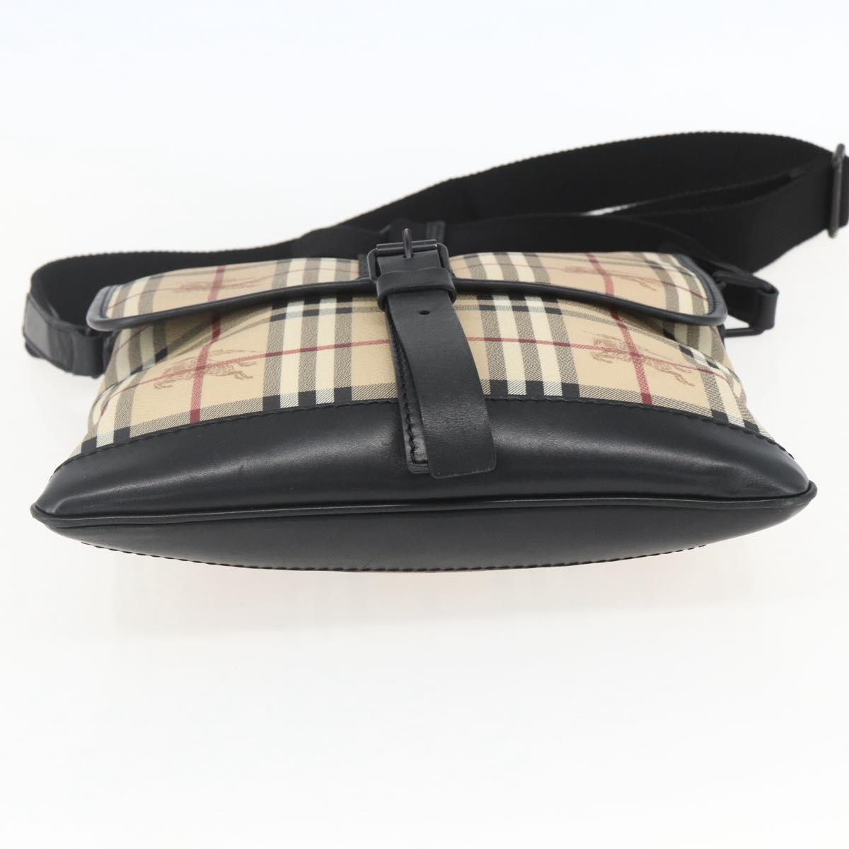 BURBERRY Nova Check Shoulder Bag PVC Beige Auth ka650V