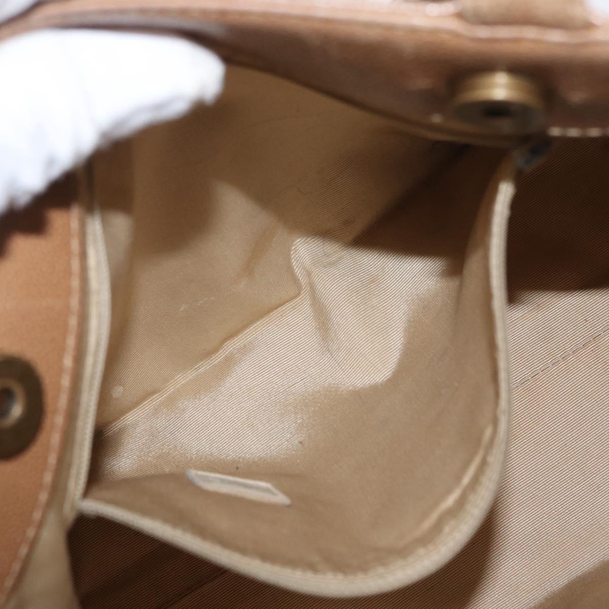 CHANEL Shoulder Bag Leather Beige Gold CC Auth ka652