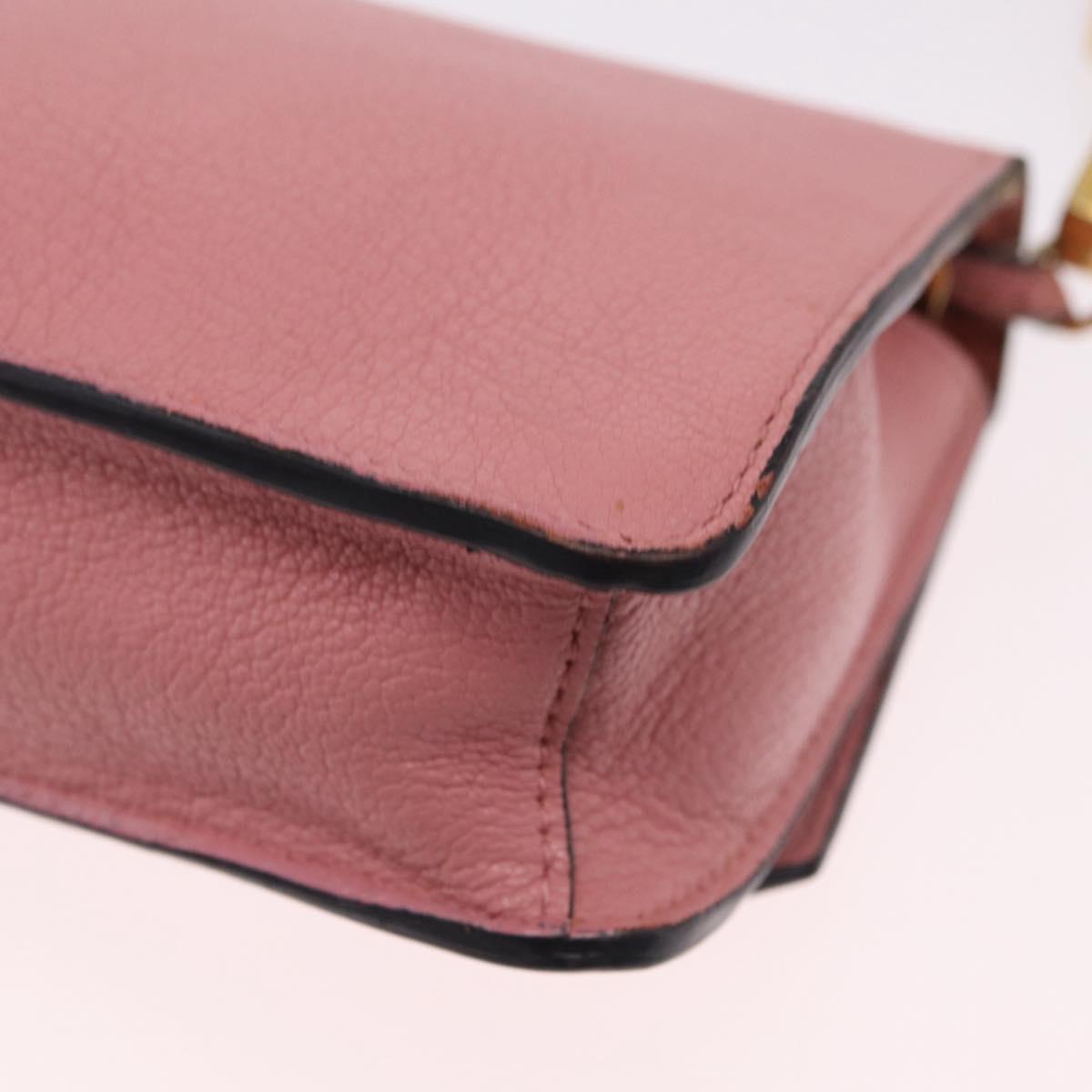Miu Miu Shoulder Bag Leather Pink Gold Tone Auth ka6523A