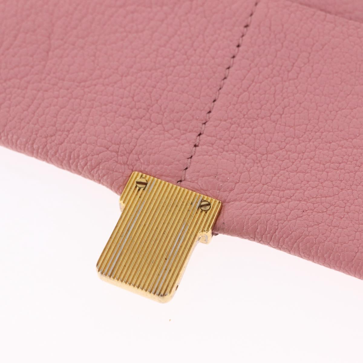 Miu Miu Shoulder Bag Leather Pink Gold Tone Auth ka6523A
