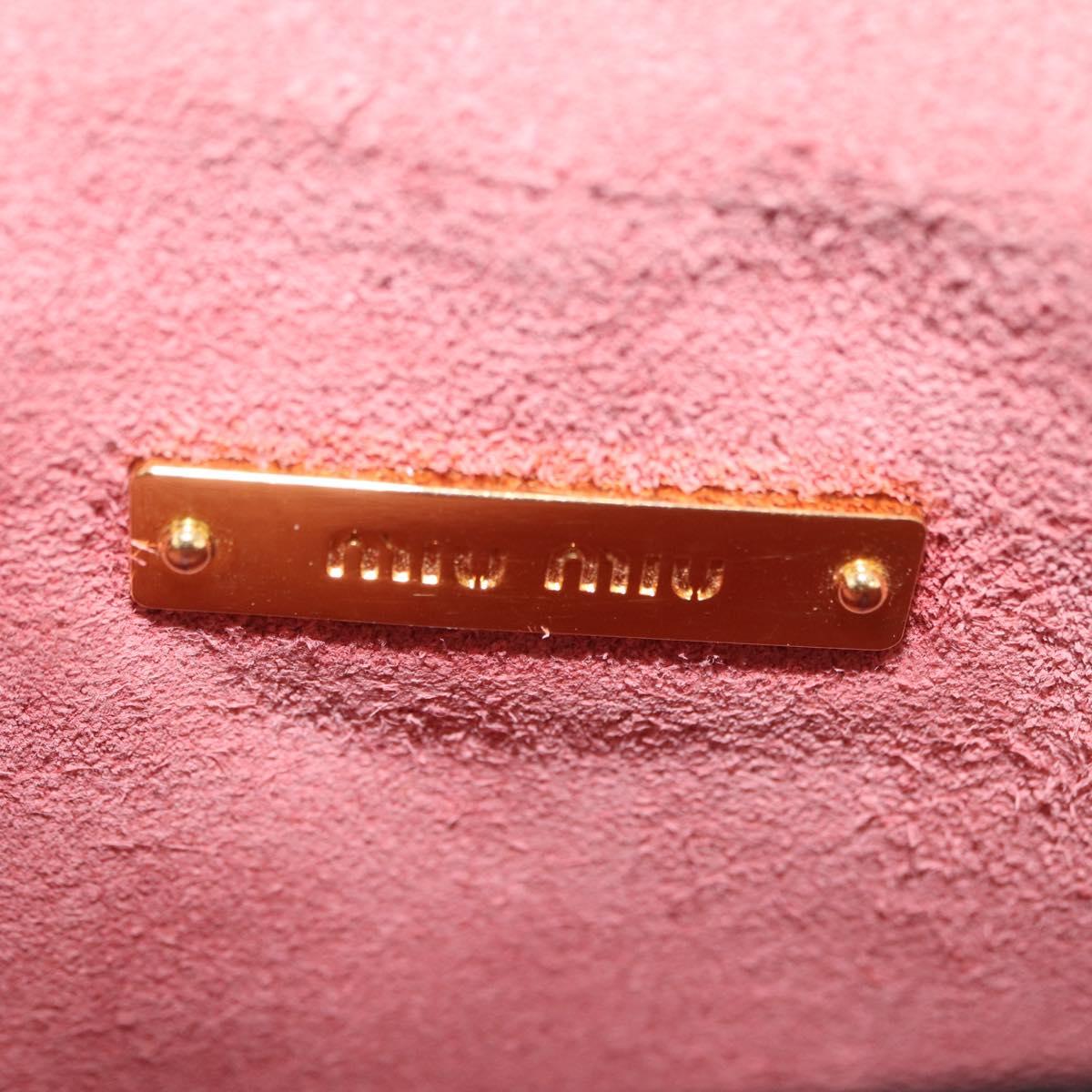 Miu Miu Shoulder Bag Leather Pink Gold Tone Auth ka6523A