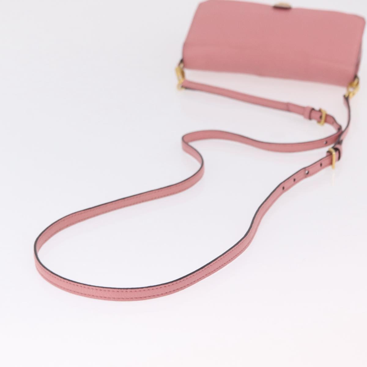 Miu Miu Shoulder Bag Leather Pink Gold Tone Auth ka6523A
