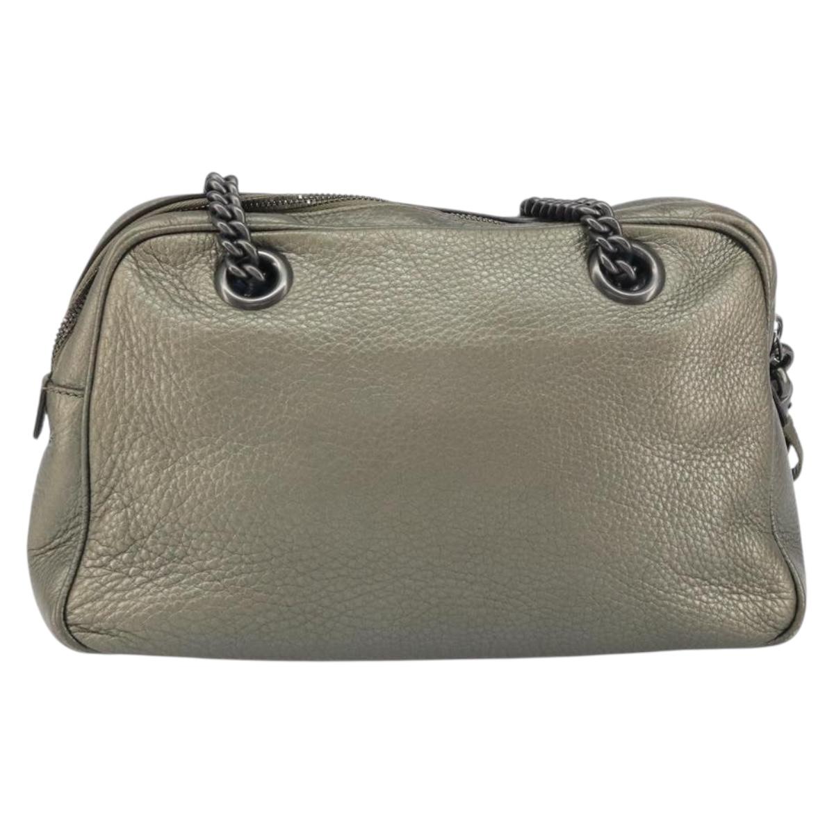 GUCCI Chain Shoulder Bag Leather Gold Tone 308983 Auth ka653