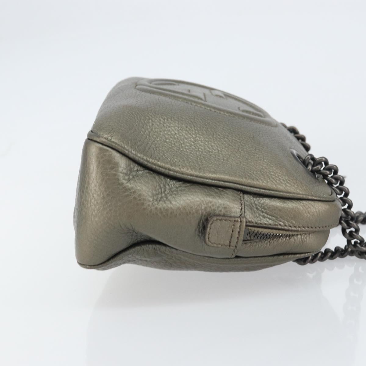 GUCCI Chain Shoulder Bag Leather Gold Tone 308983 Auth ka653