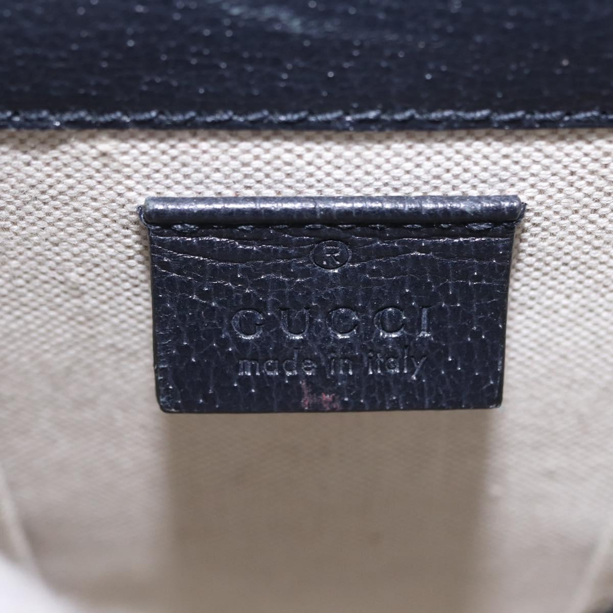 GUCCI GG Supreme Shoulder Bag PVC Navy Silver 625615 Auth ka6531V
