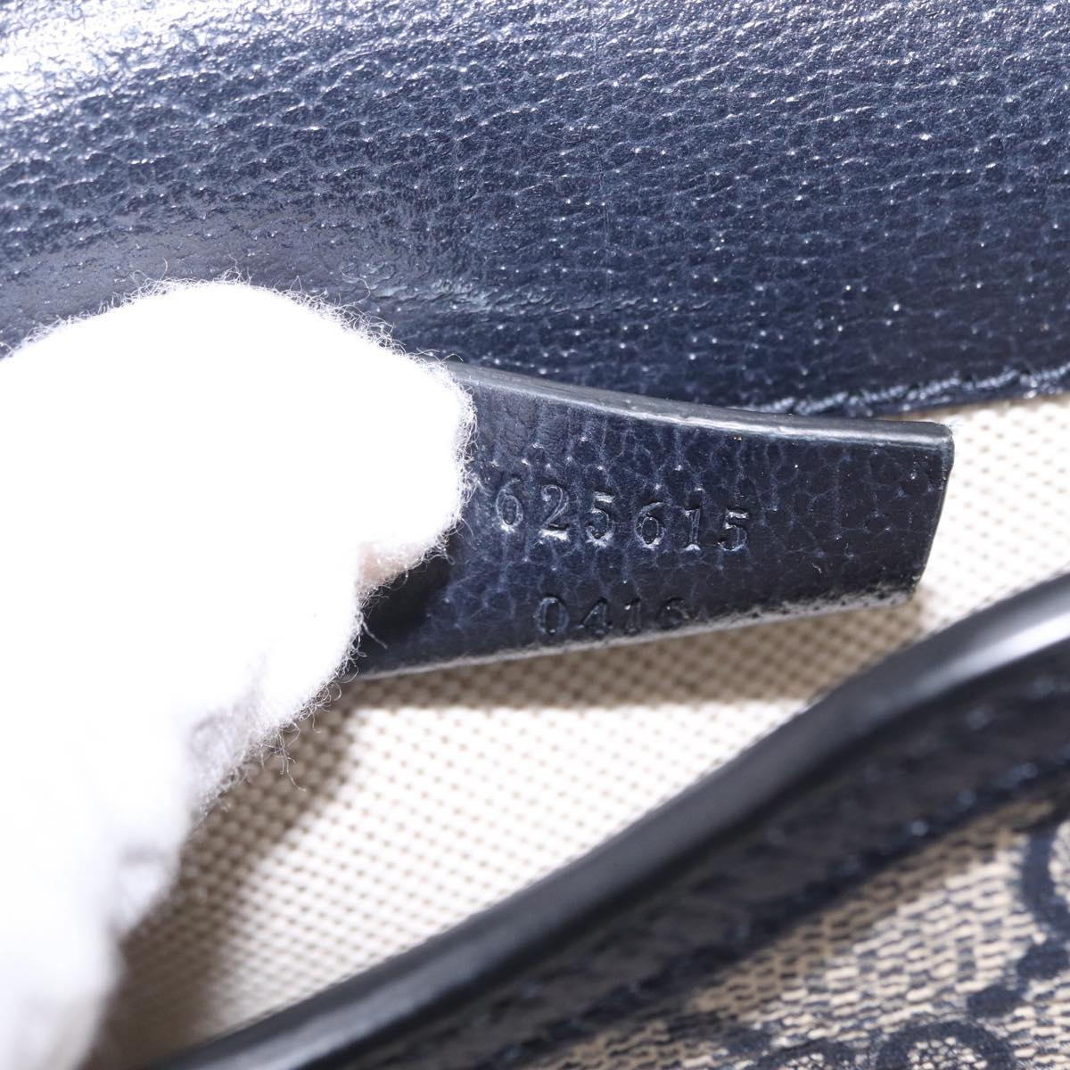 GUCCI GG Supreme Shoulder Bag PVC Navy Silver 625615 Auth ka6531V