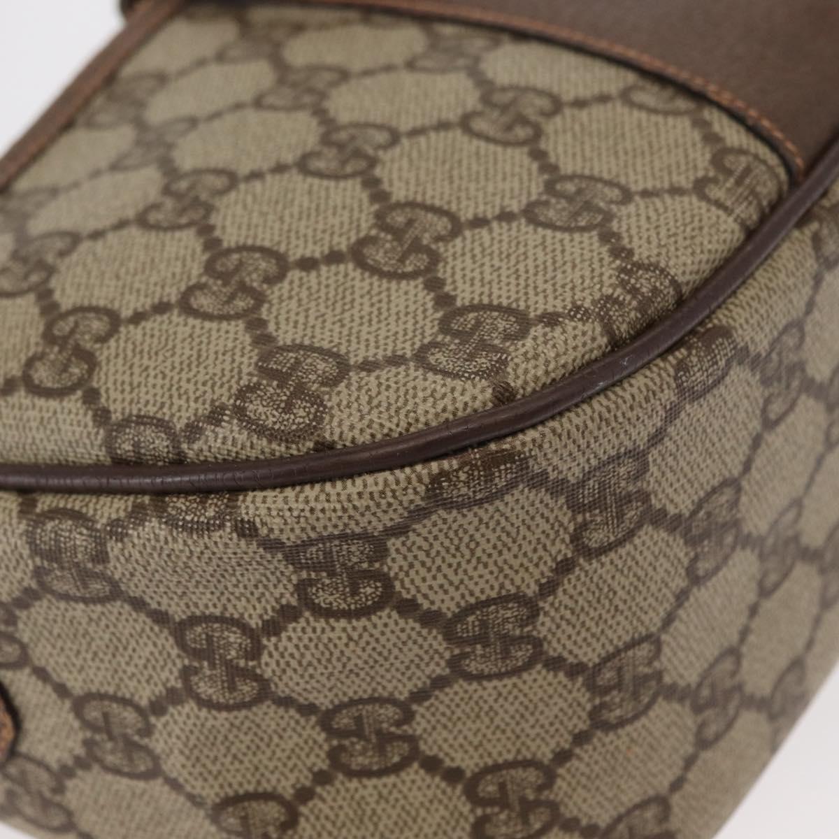 GUCCI GG Supreme Web Sherry Line Bag PVC Beige Gold 001 123 6177 Auth ka654