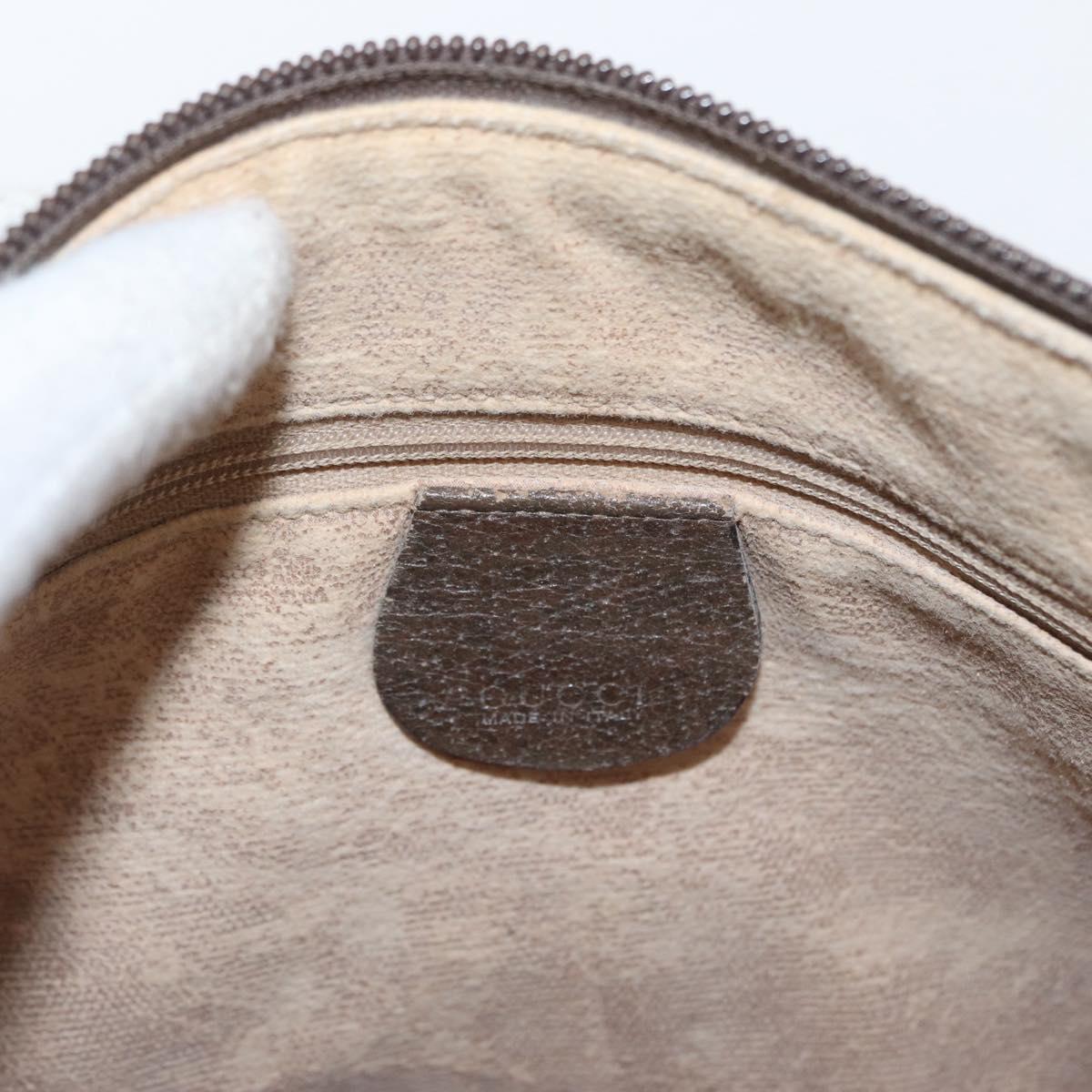 GUCCI GG Supreme Web Sherry Line Bag PVC Beige Gold 001 123 6177 Auth ka654