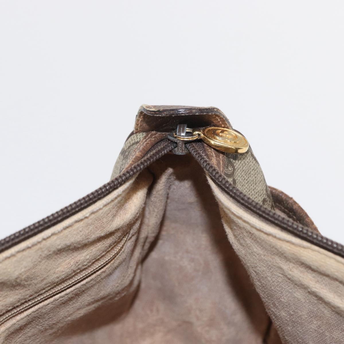 GUCCI GG Supreme Web Sherry Line Bag PVC Beige Gold 001 123 6177 Auth ka654