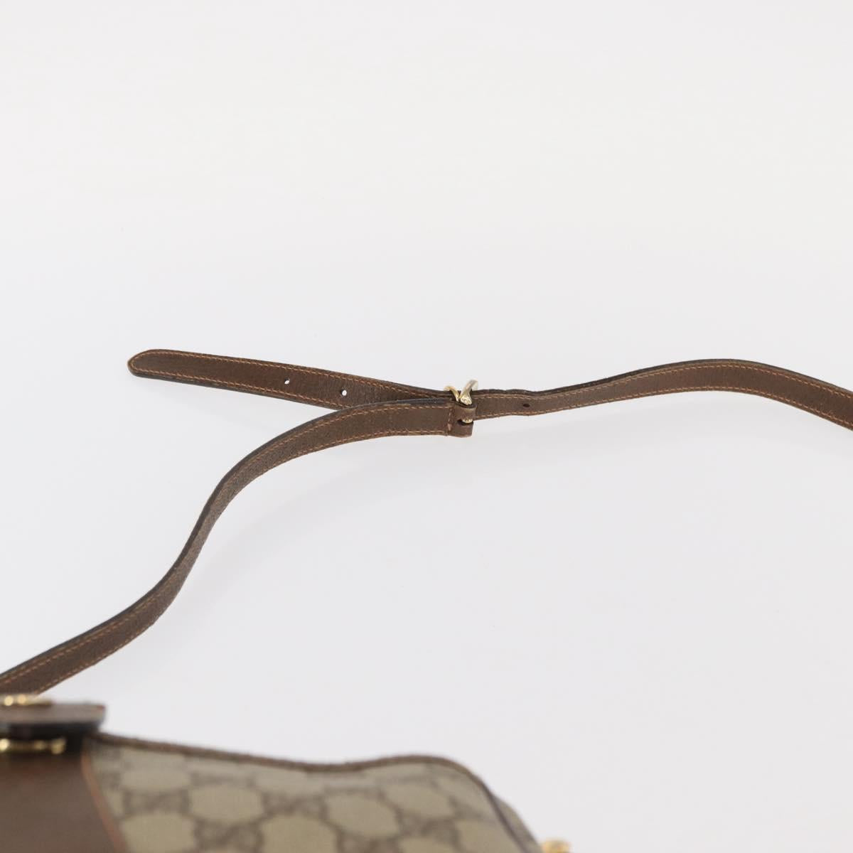 GUCCI GG Supreme Web Sherry Line Bag PVC Beige Gold 001 123 6177 Auth ka654